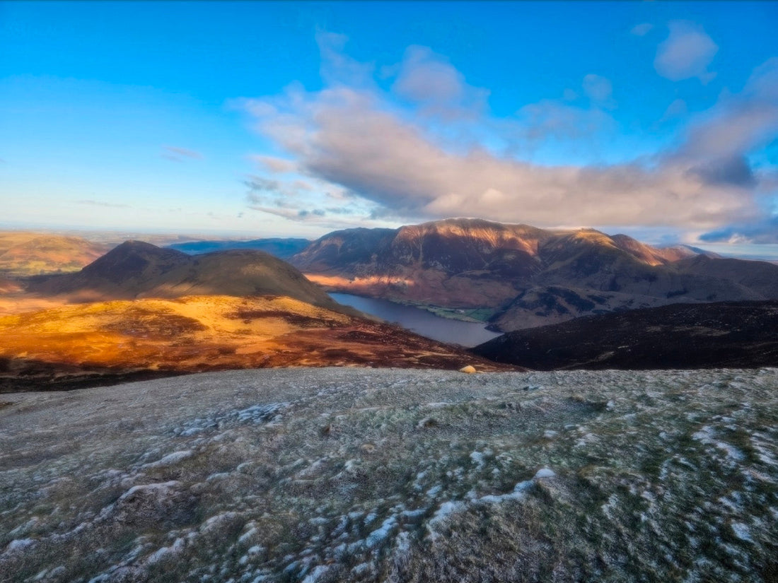 Winter sunlight on the fells above Crummock Water, photographed from the High Stile ridge