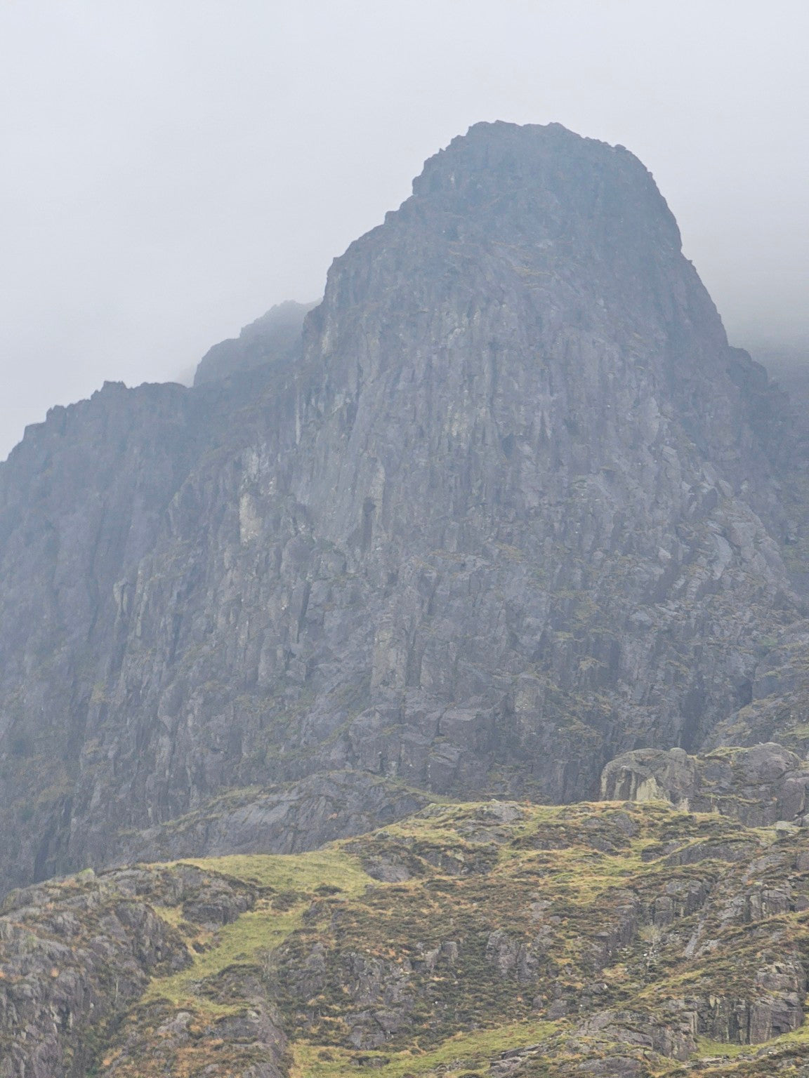 Close-up photograph of Pillar Rock above Ennerdale in the Lake District