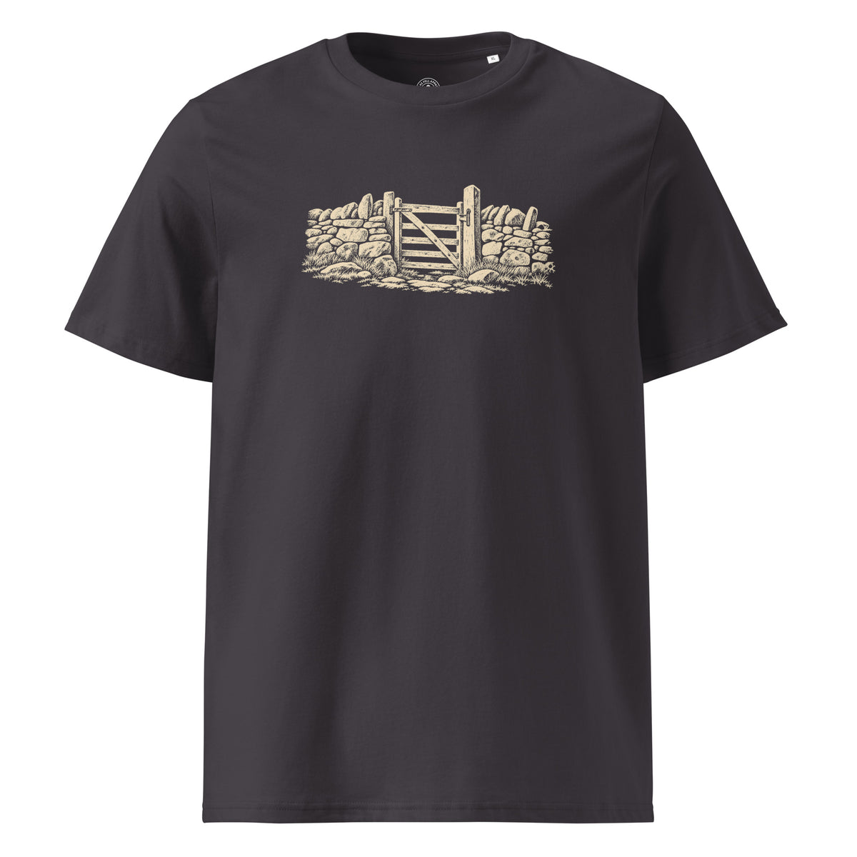 Fell Gate Organic Cotton Tee in Anthracite, front view