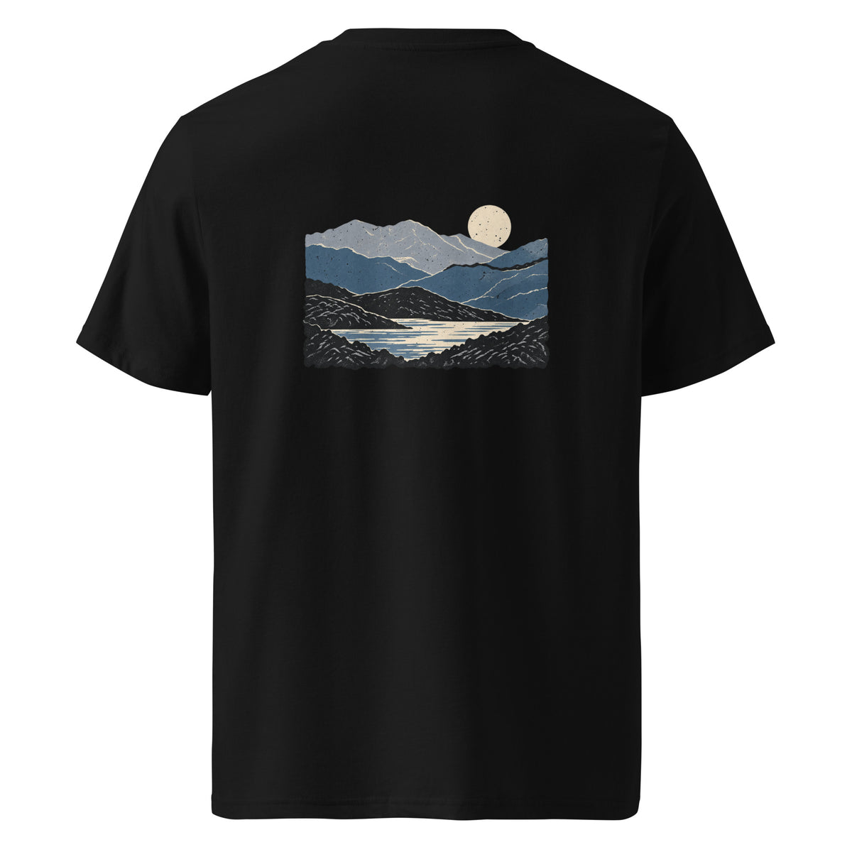 Abstract Fell Layers T-Shirt in Black, back view
