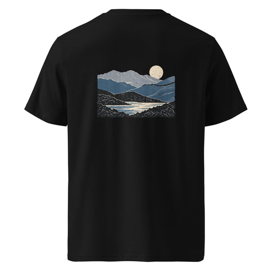 Abstract Fell Layers T-Shirt in Black, back view