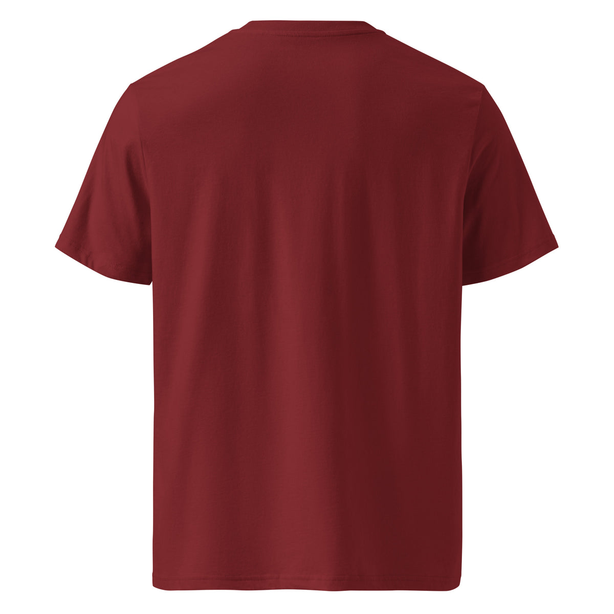 Walking Boots Organic Cotton Tee in Burgundy, back view
