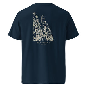 Napes Needle Organic Cotton Tee in French Navy, back view