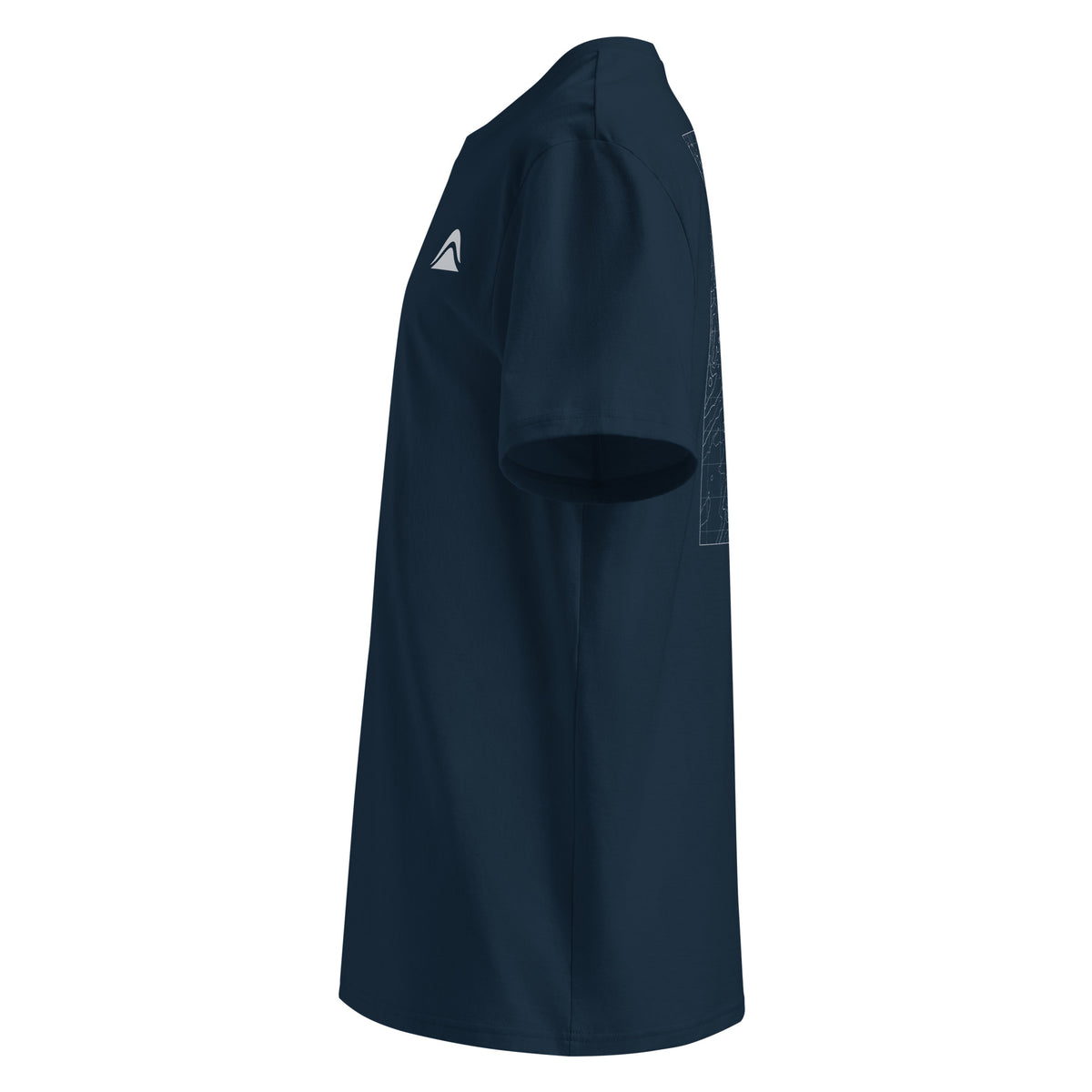 Coniston Water Contour T-Shirt in French Navy, left view