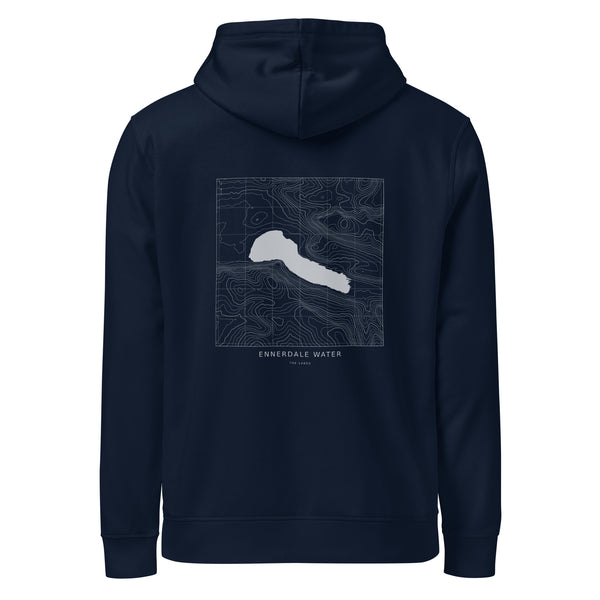 Ennerdale Water Contour Hoodie in French Navy, back view